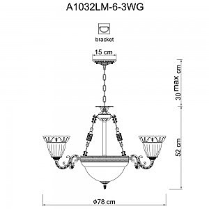 Подвесная люстра Arte Lamp A1032LM-6-3WG