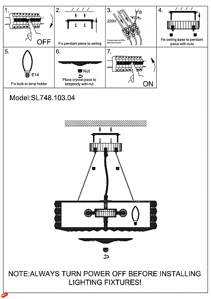 Светильник подвесной ST Luce SL748 SL748.103.04