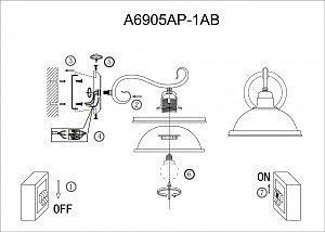 Настенное бра Arte Lamp A6905AP-1AB