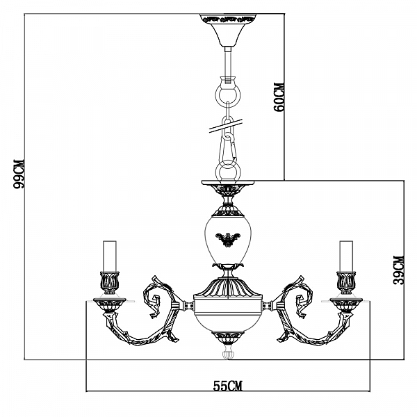 Подвесная люстра Arte Lamp Luisa A8020LM-5WG