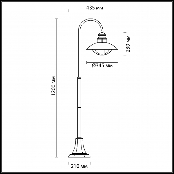 Столб фонарный уличный Odeon Light Dante 4164/1F