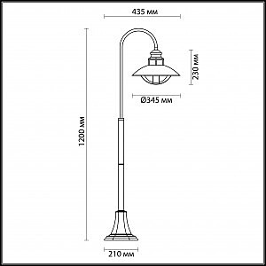 Столб фонарный уличный Odeon Light Dante 4164/1F