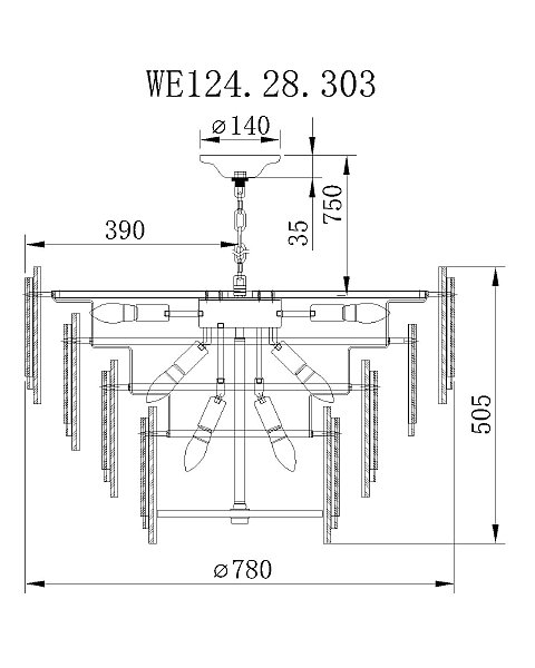 Подвесная люстра Wertmark Agati WE124.28.303