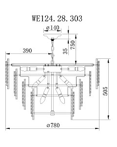 Подвесная люстра Wertmark Agati WE124.28.303