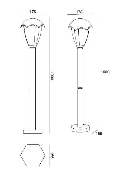 Уличный наземный светильник Arte Lamp Henry A1661PA-1BK