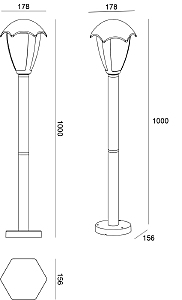 Уличный наземный светильник Arte Lamp Henry A1661PA-1BK