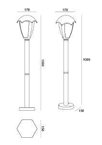 Уличный наземный светильник Arte Lamp Henry A1661PA-1BK