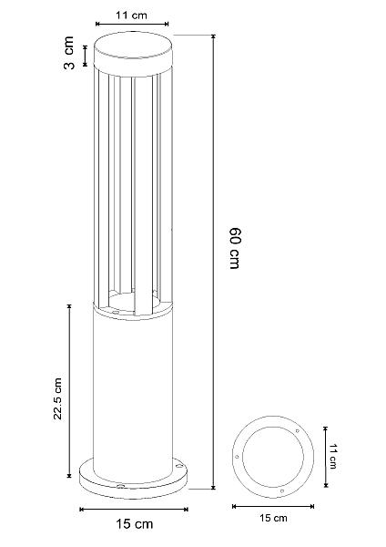 Уличный наземный светильник Arte Lamp Thuban A1060PA-1BK