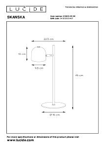 Настольная лампа Lucide Skanska 03603/05/30