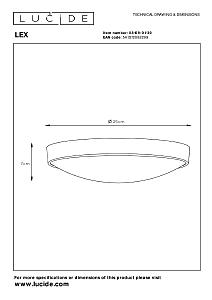 Настенно потолочный светильник Lucide Lex 08109/01/30