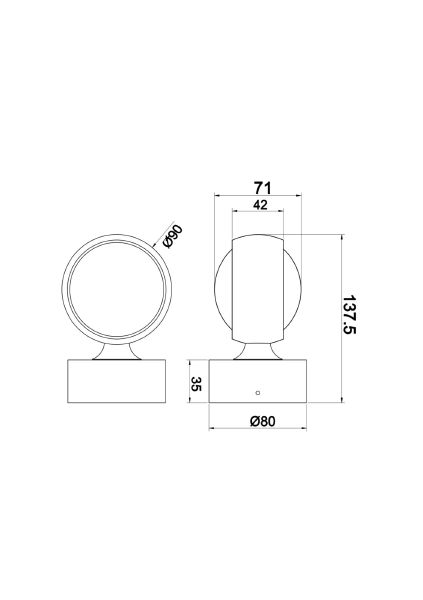 Уличный LED настенный светильник Maytoni Lens MOD072WL-L8W3K