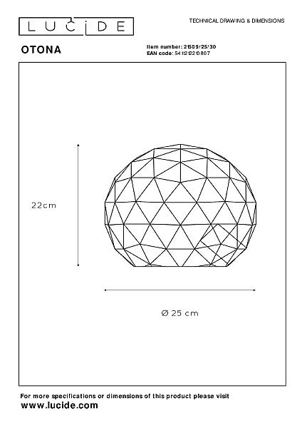 Декоративная лампа Lucide Otona 21509/25/30