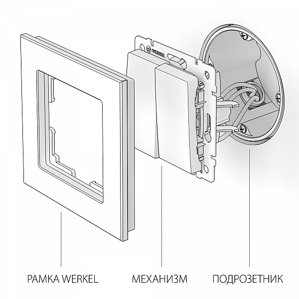 Выключатель Werkel W1122006/ Выключатель двухклавишный проходной (серебряный)