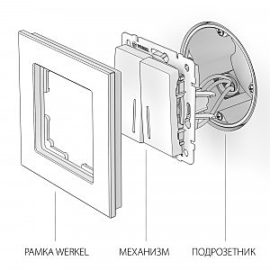 Выключатель Werkel W1122101/ Выключатель двухклавишный проходной с подсветкой (белый)
