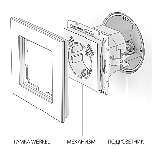 Розетка Werkel W1171503/ Розетка с заземлением, шторками и USBх2 (слоновая кость)