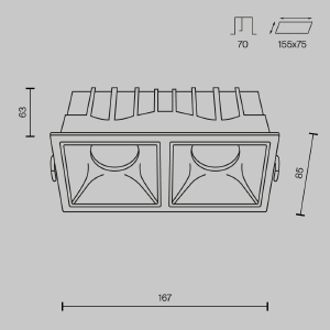 Встраиваемый светильник Maytoni Alfa Led DL043-02-15W3K-D-SQ-WB