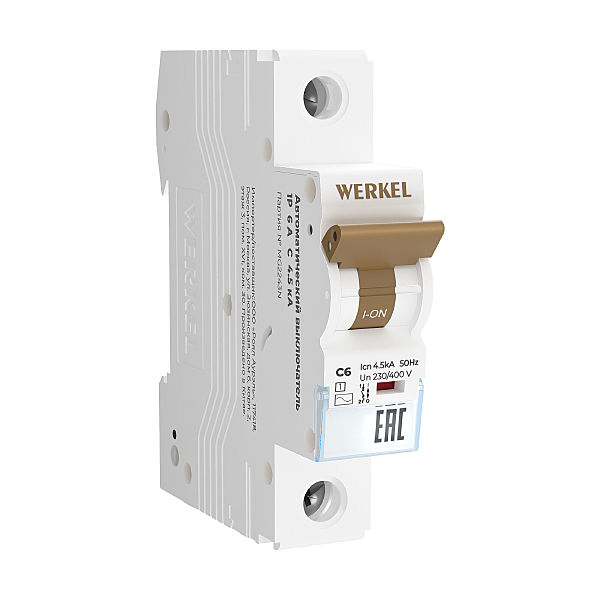 Автоматический выключатель Werkel W901P064 / Автоматический выключатель 1P 6 A C 4,5 kА