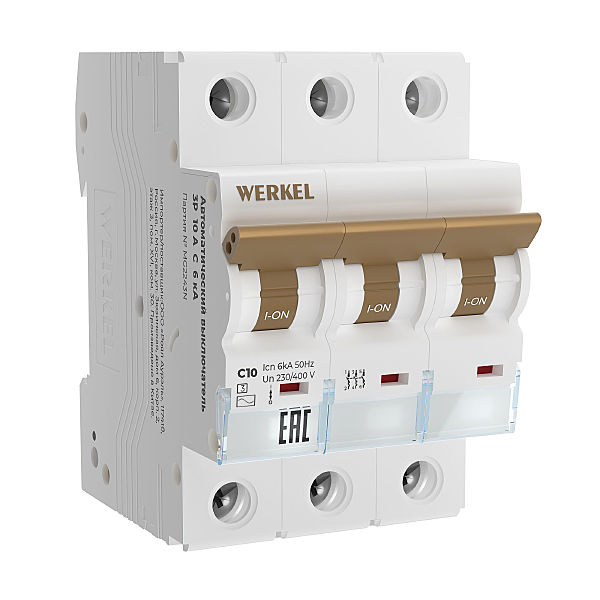 Автоматический выключатель Werkel W903P106 / Автоматический выключатель 3P 10 A C 6 kА