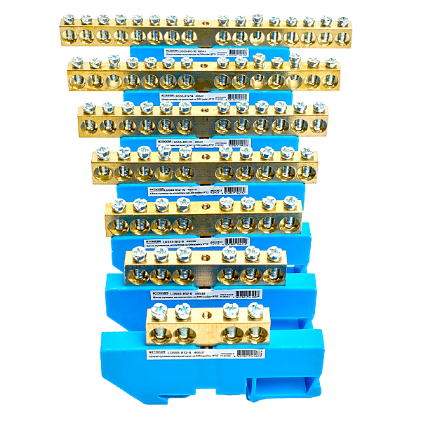 Шина N на изоляторе 8*12 на DIN-рейку 10 выводов Stekker LD555-812-10 49540