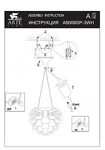 Подвесная люстра Arte Lamp JUPITER A8008SP-3WH