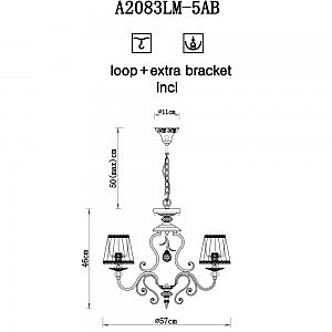 Подвесная люстра Arte Lamp CHARM A2083LM-5AB