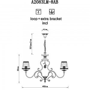 Подвесная люстра Arte Lamp CHARM A2083LM-8AB