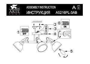 Потолочная люстра Arte Lamp Martin A5216PL-8BR