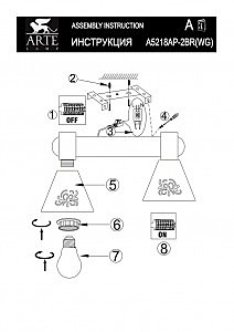 Светильник спот Arte Lamp CONO A5218AP-2BR