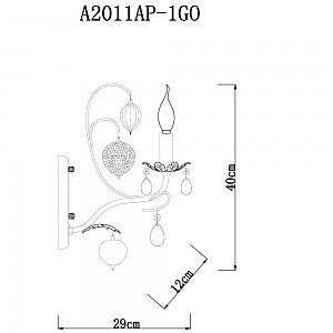 Разноцветный настенный светильник Ricchezza A2011AP-1GO Arte Lamp