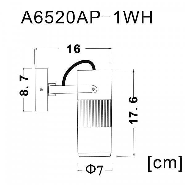 Светильник спот Arte Lamp TRACK LIGHTS A6520AP-1WH