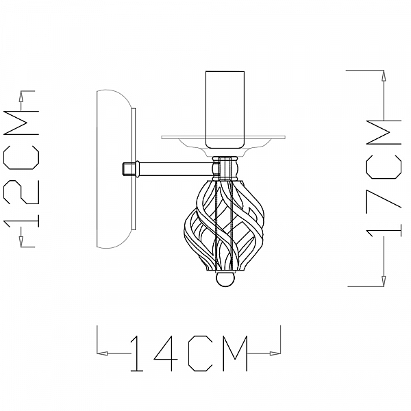 Настенное бра Arte Lamp CARTWHEEL A4550AP-1CK