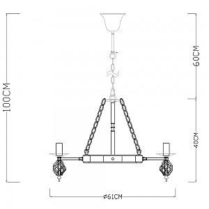 Подвесная люстра Arte Lamp CARTWHEEL A4550LM-8CK