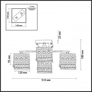 Потолочная люстра Odeon Light Sesam 2835/4C