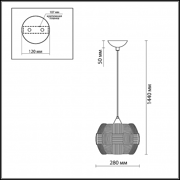 Светильник подвесной Odeon Light RALIS 2860/1