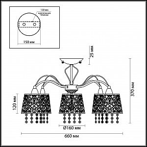 Потолочная люстра Odeon Light Fonte 2916/5C