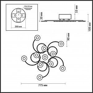 Потолочная светодиодная люстра Leola Odeon Light 2864/11LC