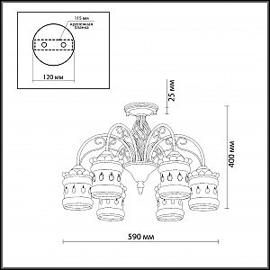 Потолочная люстра Odeon Light Zafran 2837/6C