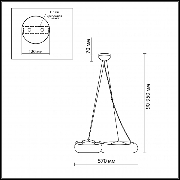 Подвесная светодиодная люстра Taron Odeon Light 2869/42L