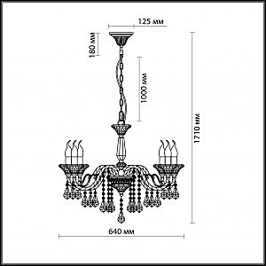 Подвесная хрустальная люстра Grasa Odeon Light 2888/6