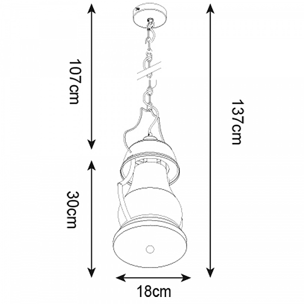 Светильник керосиновая лампа Lumino A1502SP-1CC Arte Lamp