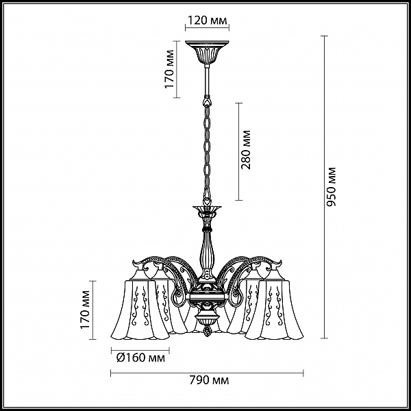 Подвесная люстра Lumion SONETTE 2985/5