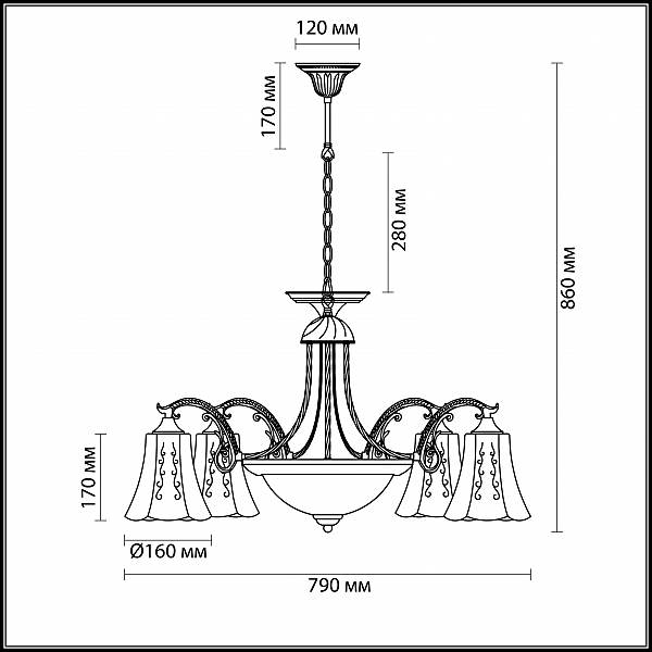 Подвесная люстра Lumion SONETTE 2985/7A