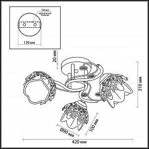 Потолочная люстра Lumion Florana 3002/3C