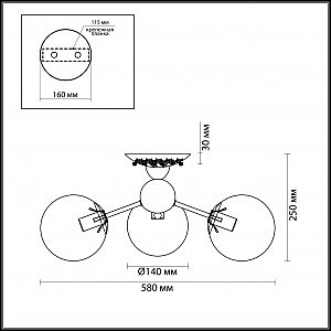 Потолочная люстра Lumion Palla 3059/3C