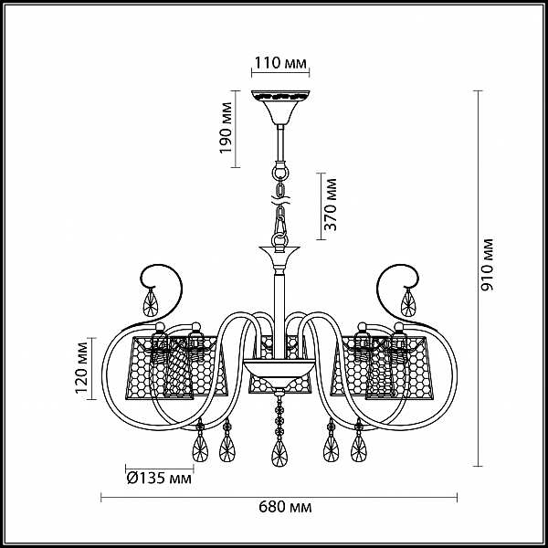 Подвесная люстра Lumion IBBI 3077/5