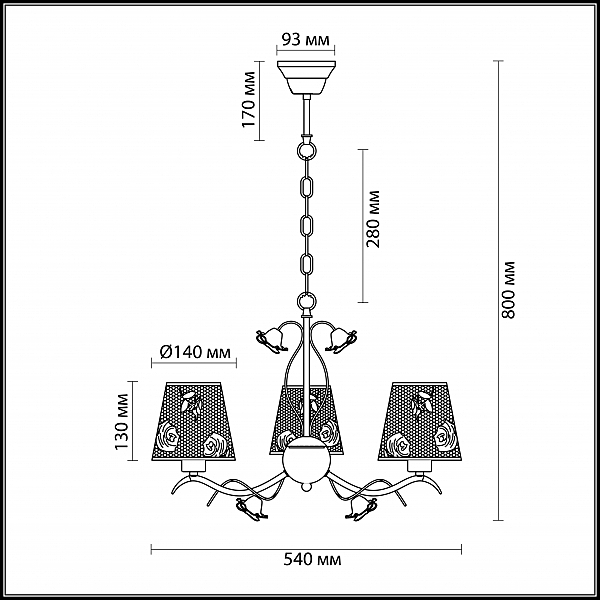 Люстра подвесная с цветочками Rosali 3091/3 Lumion