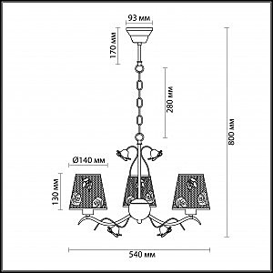 Люстра подвесная с цветочками Rosali 3091/3 Lumion