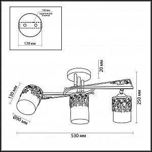 Потолочная люстра Lumion Mirela 3097/3CA