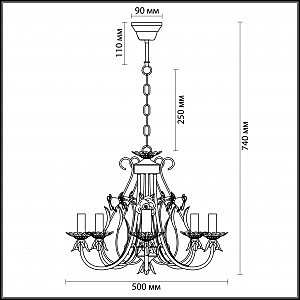 Люстра подвесная с цветочками Clarissa 3112/5 Lumion