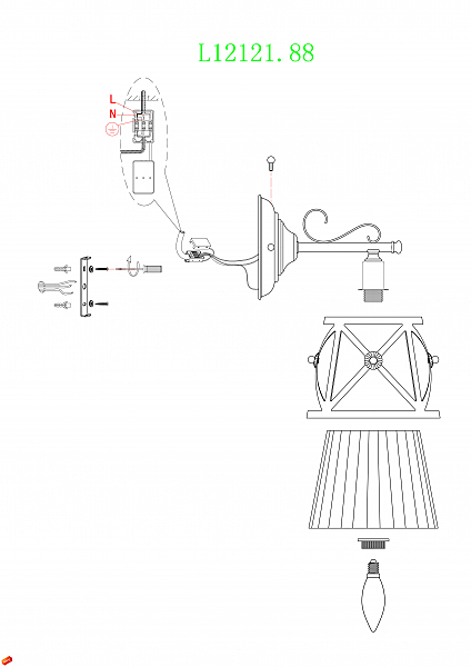 Настенное бра L'Arte Luce FABRIZIA L12121.88